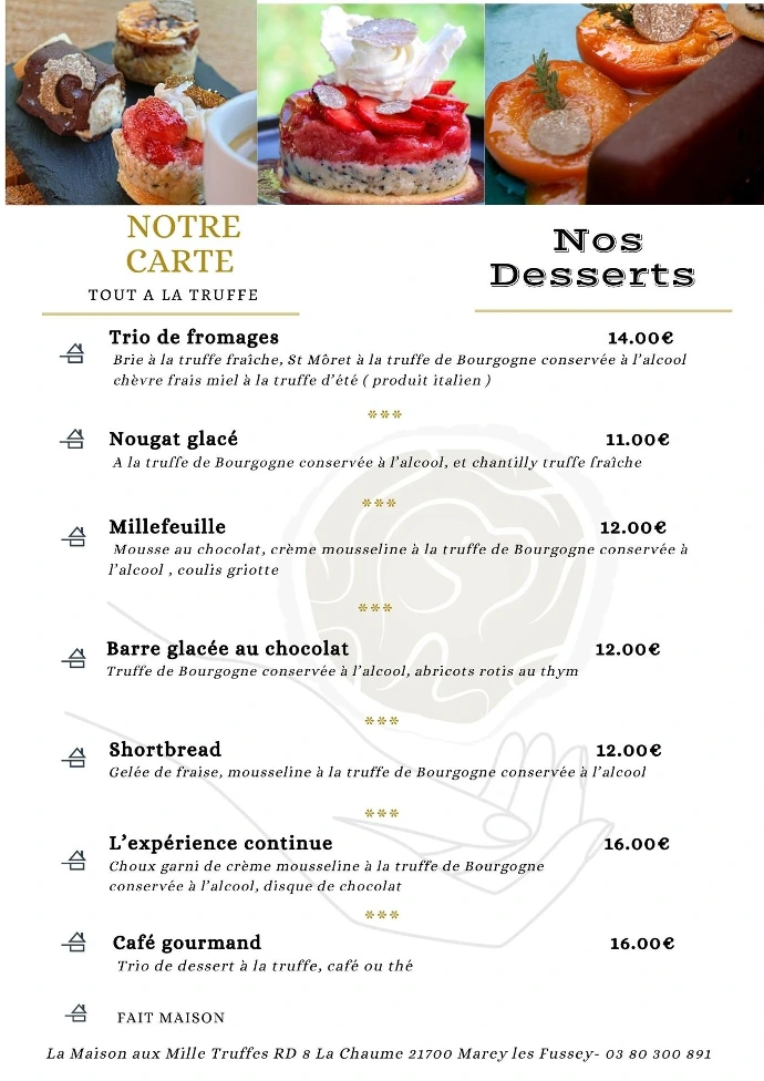 Desserts à la carte